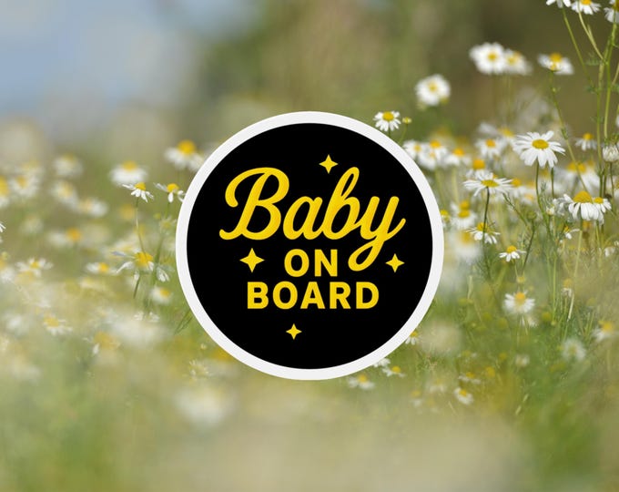 Modern Baby On Board Magnet Decal Minimalist Baby Car Sign Black Yellow Bumper Sticker Cute Car Accessory