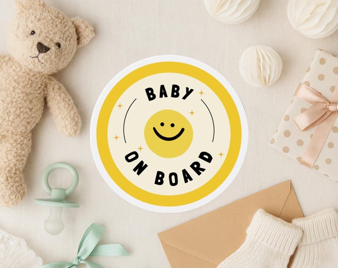 Featured listing image: Baby on Board Magnet Baby on board Decal Bumper Sticker Car Sign Cute Baby Sticker Baby Shower Gift Pregnancy Announcement Car Accessory