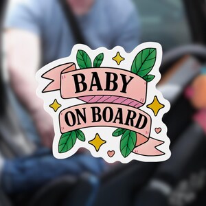 Pastel car magnet for baby safety with stars, hearts, and leaves