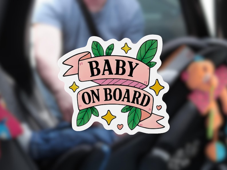 Pastel car magnet for baby safety with stars, hearts, and leaves