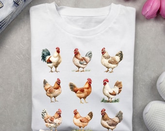 Chicken Shirt Chicken Mom Shirt Easter Shirt Cottagecore Shirt Farmer Shirt Farm Lover Shirt Funny Chicken Shirt Farm Animal Shirt