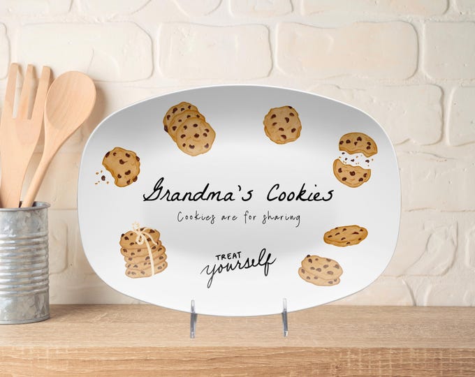 Personalized Grandma's Cookie Platter Custom Kitchen Decor Treat Tray