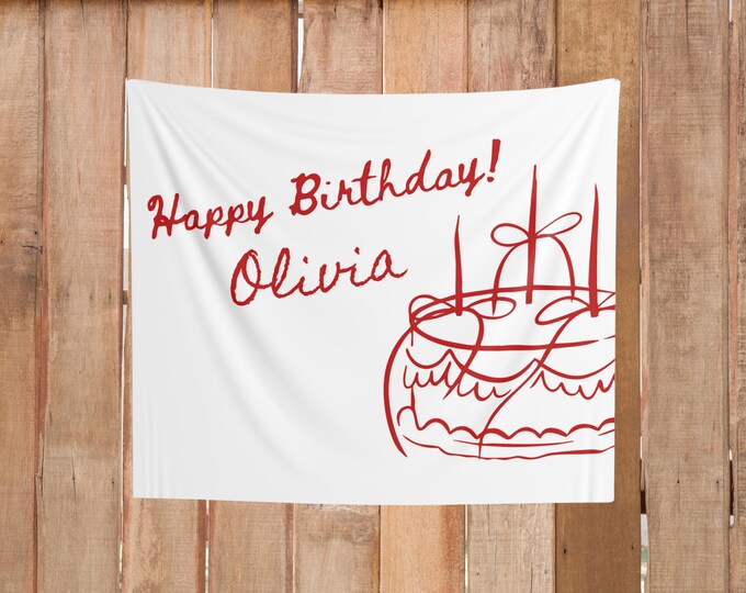 Personalized Birthday Wall Tapestry: Custom Celebration Banner