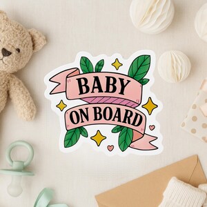 Gender-neutral Baby On Board sign perfect for new parent gift or baby shower