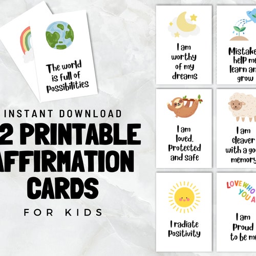 Positive Affirmation Cards For Kids - Wooden Mindfulness Tokens With Empowering Messages For Children's Self-Esteem