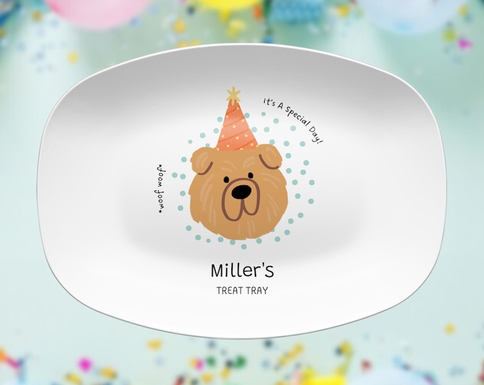 Personalized Birthday Platter Custom Keepsake Serving Tray First Birthday 30th 40th Party Decor Milestone Gift Idea Treat Tray Dog Party
