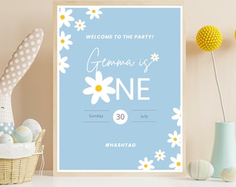 First Birthday Welcome Sign | Daisy | Party Welcome Sign | Digital Download | Welcome To The Party Sign | Daisy Birthday Party Theme