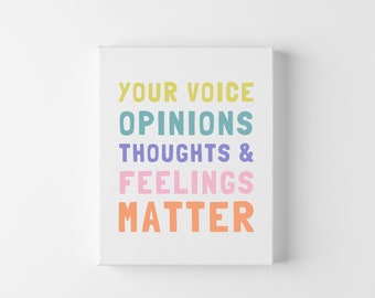 Your Voice Matters, My Voice Matters, Gift For Her, Nursery Decor, Cute Gender Neutral, Printable Wall Art | Digital Download