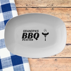 Bandeja de barbacoa personalizada para papá, bandeja para servir a la parrilla personalizada, regalo de cumpleaños para él, regalo para el esposo, bandeja para asar al aire libre para el abuelo