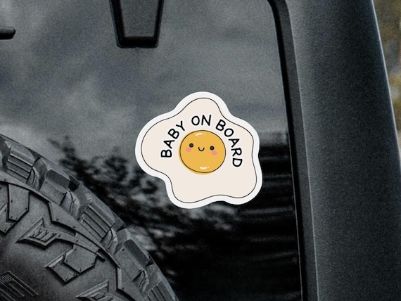 Funny Baby On Board Fried Egg Car Magnet or Sticker Pregnancy Announcement Car Sign