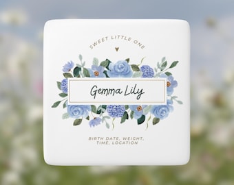 Personalized Magnet Baby Announcement Baby Keepsake Birth Announcement Fridge Magnet