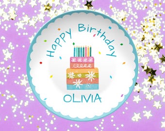 Unbreakable Birthday Kids Toddler Milestone Keepsake Personalized Happy Birthday Plate