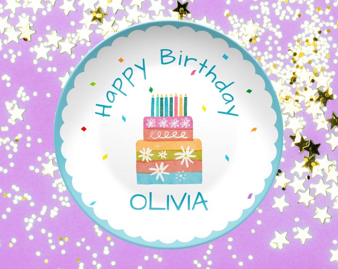 Unbreakable Birthday Kids Toddler Milestone Keepsake Personalized Happy Birthday Plate