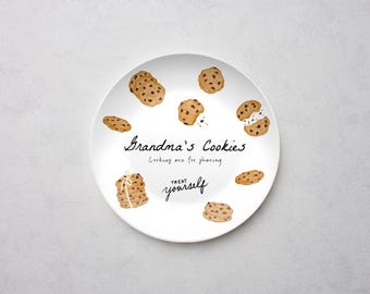 Grandma’s Cookies Plate Personalized Cookie Plate Gift for Grandma Baking Lover Kitchen Keepsake