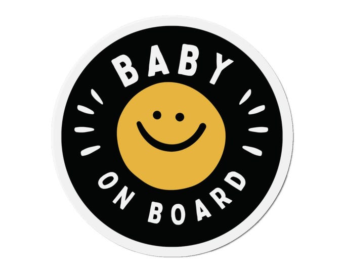 Baby On Board Magnet or Sticker Car Safety Sign Weatherproof Vinyl Decal or Magnet Cute Gift for New Parents