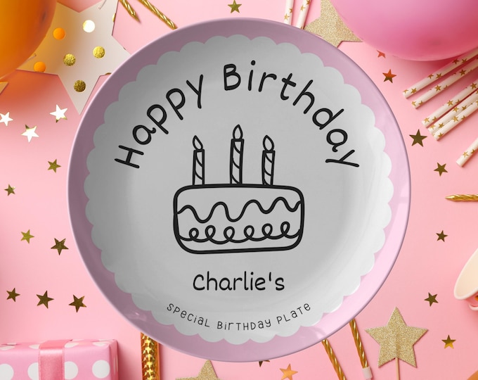 Custom Birthday Plate Personalized Name Plate Unbreakable Plate Kids Birthday Gift Happy Birthday Plate Kids Special Birthday Plate