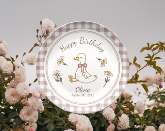 Personalized Happy Birthday Plate with Name & Birthdate Custom Kids Keepsake Birthday Gift