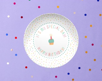 Durable Birthday Keepsake Sprinkles Plate Milestone Celebration Decor