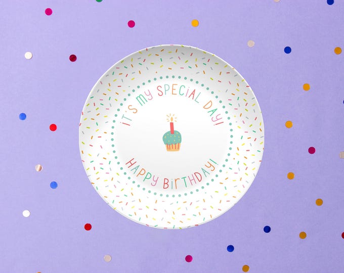 Durable Birthday Keepsake Sprinkles Plate Milestone Celebration Decor