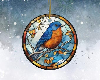 Bluebird Ornament Mountain Bluebird Christmas Bluebird Art Bluebird Gifts Holiday Christmas Ornament Bird Ornament Tree Ornament Gift