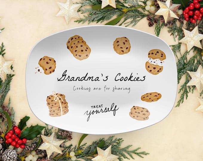 Personalized Grandma's Cookie Platter Custom Kitchen Decor Treat Tray