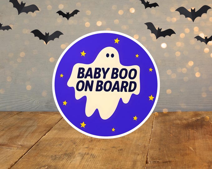 Baby Boo Ghost Vinyl Decal – Halloween Car Sticker