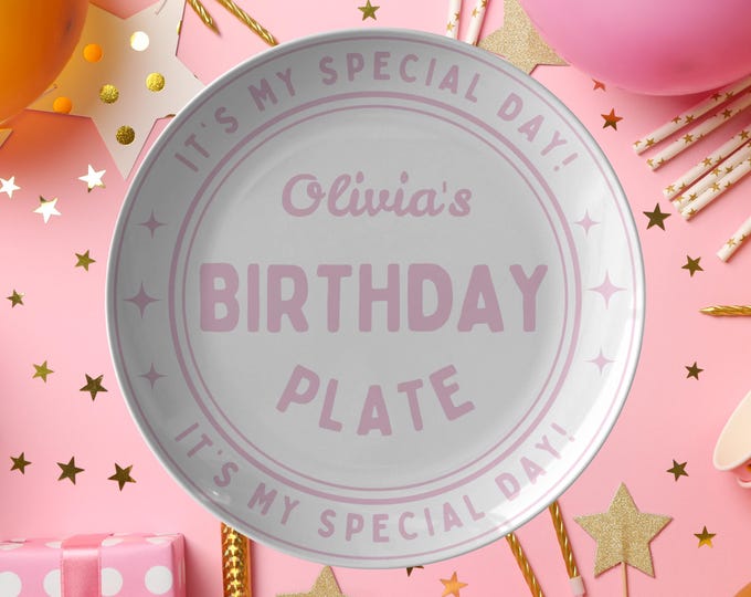 Personalized Birthday Plate Custom Name Plate Kids Birthday Gift Unbreakable Keepsake Plate First Birthday Gift Toddler Party Decor