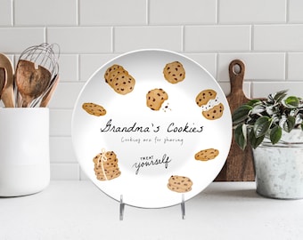 Grandma’s Cookies Plate Personalized Cookie Plate Gift for Grandma Baking Lover Kitchen Keepsake