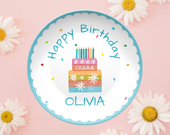 Unbreakable Birthday Kids Toddler Milestone Keepsake Personalized Happy Birthday Plate