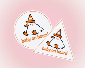 Silly Goose Baby On Board Magnet or Sticker Car Safety Sign