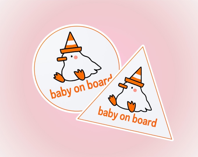 Silly Goose Baby On Board Magnet or Sticker Car Safety Sign