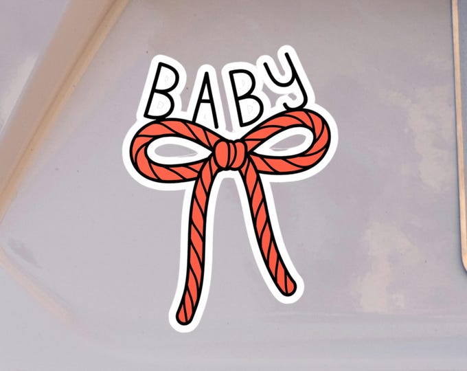 Cute Bow Ghost Baby On Board Stickers – Halloween Vinyl Decals for Cars, Laptops, Nursery, Party Favors, Cowboy Ghost or Bow