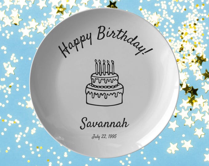 Custom Birthday Plate Unbreakable Name Plate Kids Plate Personalized Birthday Gift Keepsake Personalized Gift Birthday Decor
