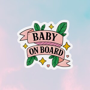 Illustrated car magnet for parents with newborns or toddlers