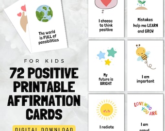Affirmation Cards | Mindfulness | Affirmations | For Kids | Daily Affirmations |  Positive Affirmations | Mental Health | Printable