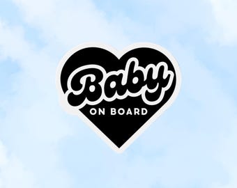 Baby On Board Car Magnet or Bumper Sticker Weatherproof Vinyl Baby Safety Sign