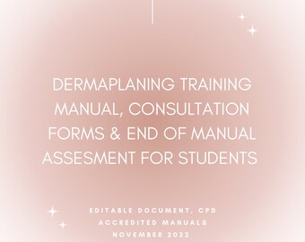 DERMAPLANING TRAINING MANUAL cpd accredited!