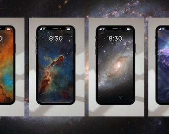 4 verschillende Outer Space Wallpaper iPhone, Dark Universe Phone Achtergrond, 4k Wallpaper, Digitale Wallpaper, Space Wallpaper