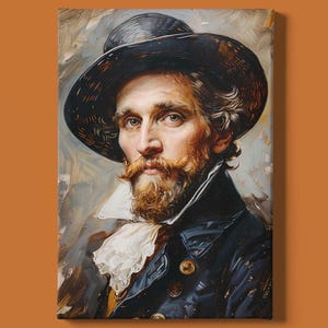 Vintage Man Print Wall Art | Victorian Man Print | Edwardian Man Artwork | Man with Top Hat Painting | Man Portrait Print | Instant Download