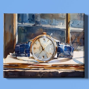 Wristwatch Art Print | Watch Wall Art | Mens Watch Art | Luxury Watch Art | Retro Art | Fashion Art | Still Life Art | Instant Download