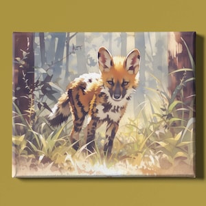 Hyena Cub Jungle Art Print: Wild Animal Portrait (Digital Download