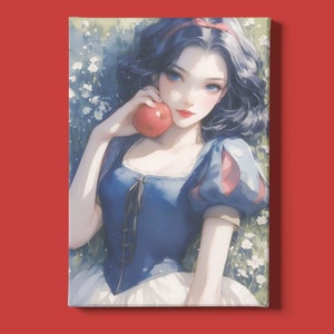 Impresión artística de Blancanieves / Impresión artística de Blancanieves con manzana / Impresión artística de cuentos de hadas / Impresión artística de Disney / Impresión artística de princesas / Impresión artística de libros de cuentos / Descarga instantánea