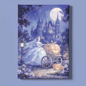 Impresión artística de Cenicienta / Arte de princesa / Arte mural de cuentos de hadas / Arte de libros de cuentos / Arte mágico / Arte de fábulas / Arte folclórico / Descarga instantánea