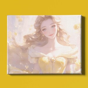 Impresión artística de Bella / Arte de la princesa Bella / Arte mural de cuentos de hadas / Arte de La bella y la bestia / Arte de libros de cuentos / Impresión artística de fábulas / Descarga instantánea