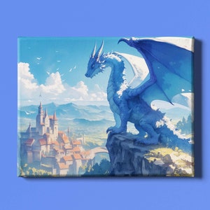 Impresión de arte de dragón / Arte de criaturas míticas / Arte de pared de cuentos de hadas / Arte de libros de cuentos / Arte mágico / Arte de fábulas / Arte de fantasía / Descarga instantánea