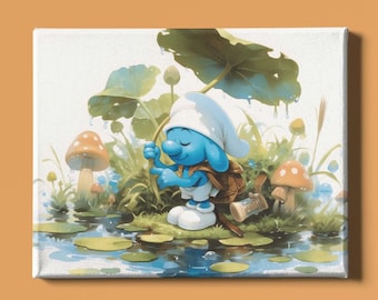 Unique Gargamel, Smurf & Azrael Art Print Poster 12 X 18 - Etsy