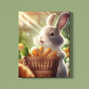 Impresión artística de conejo bebé / Arte de pared de conejo / Arte de conejito / Arte de animales bebés / Impresión artística Montessori / Arte de animales domésticos / Descarga instantánea