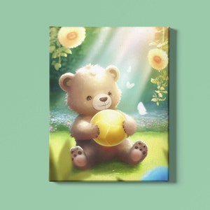 Impresión artística de osito bebé / Arte mural de oso / Arte de osezno / Impresión de animal bebé / Arte Montessori para niños pequeños / Decoración de habitación infantil / Descarga instantánea