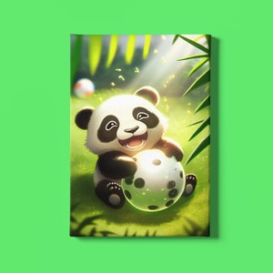 Impresión de arte de pared de panda bebé / Obra de arte de panda / Arte de cachorro / Impresión de arte de guardería / Decoración de habitación de niños / Arte Montessori para niños pequeños / Descarga instantánea