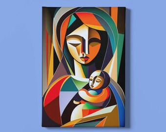 Mother and Child Art Print | Motherhood Wall Art | Mom and Baby Art | Mommy Art | Mother's Day Gift | Abstract Art | Instant Download
